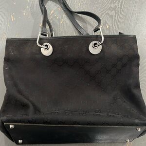 Gucci Black Monogram Tote Bag